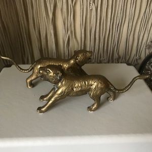 Vintage Brass Tiger Set